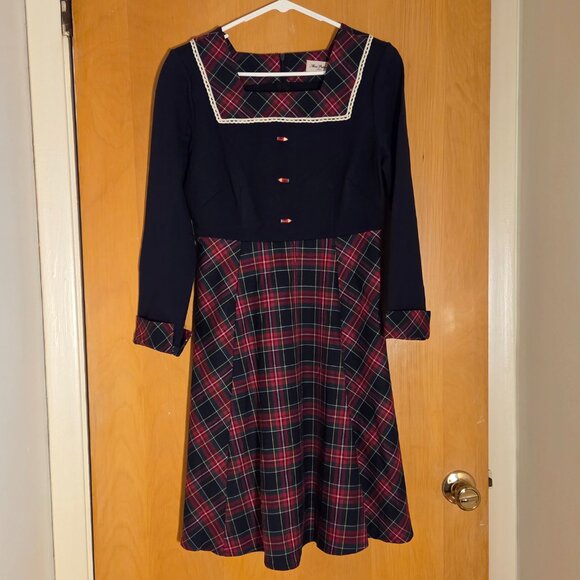 NWT Miss Patina London Glamis Dress Tartan Plaid Size US 6 Med Academia Heritage - Picture 2 of 16